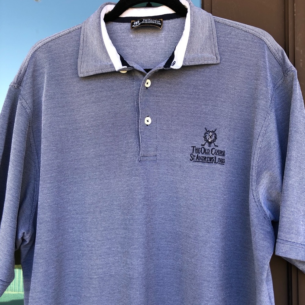 The Old Course St. Andrews Links Blue/Grey Polo XL